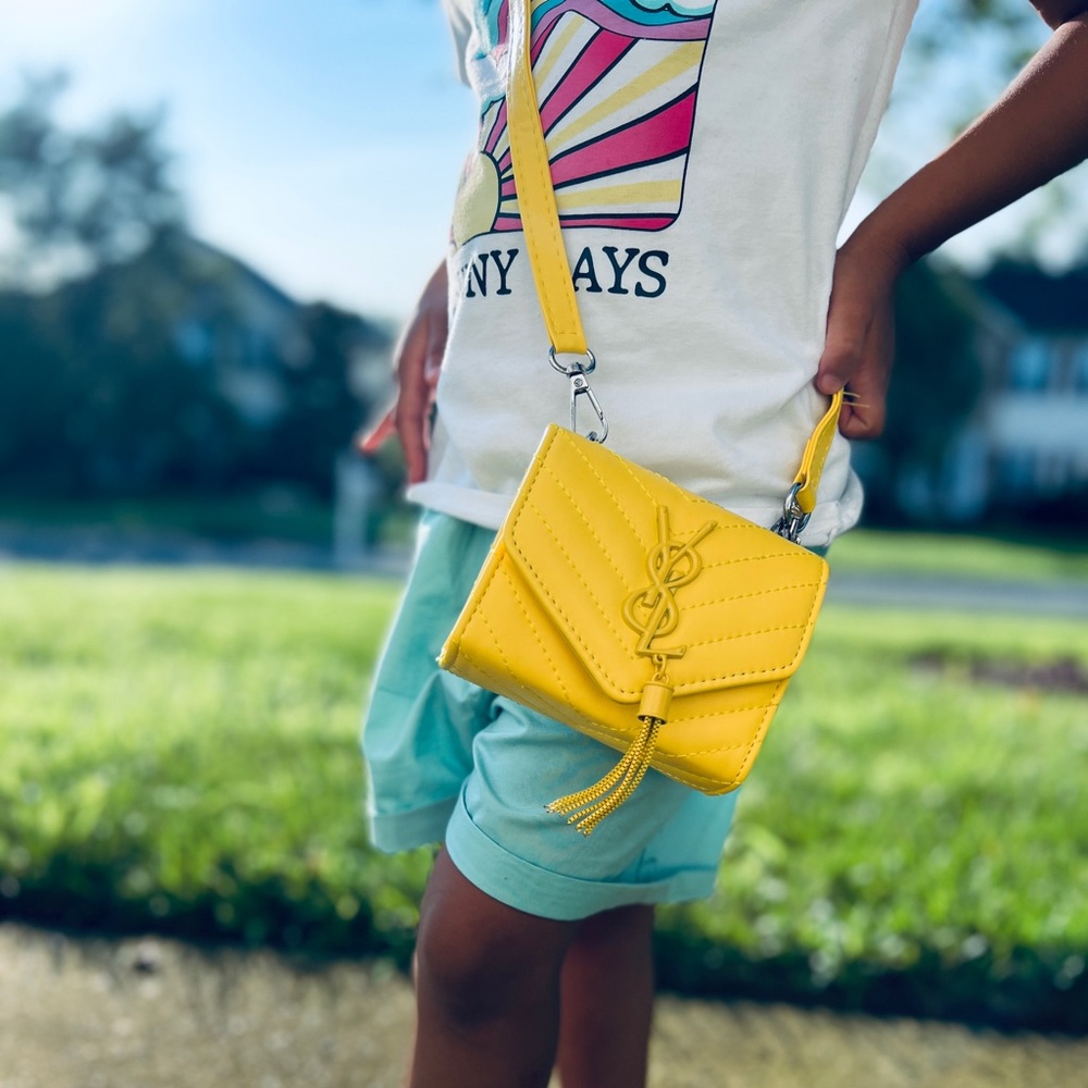 Yellow Quilted Mini Crossbody Bag for Girls – Trendy Kids Fashion Purse